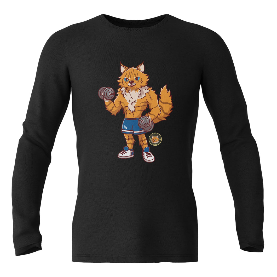 Cats in Sport Adult Long Sleeved Work Out Top For Cat Lovers To Wear While Keeping Fit.